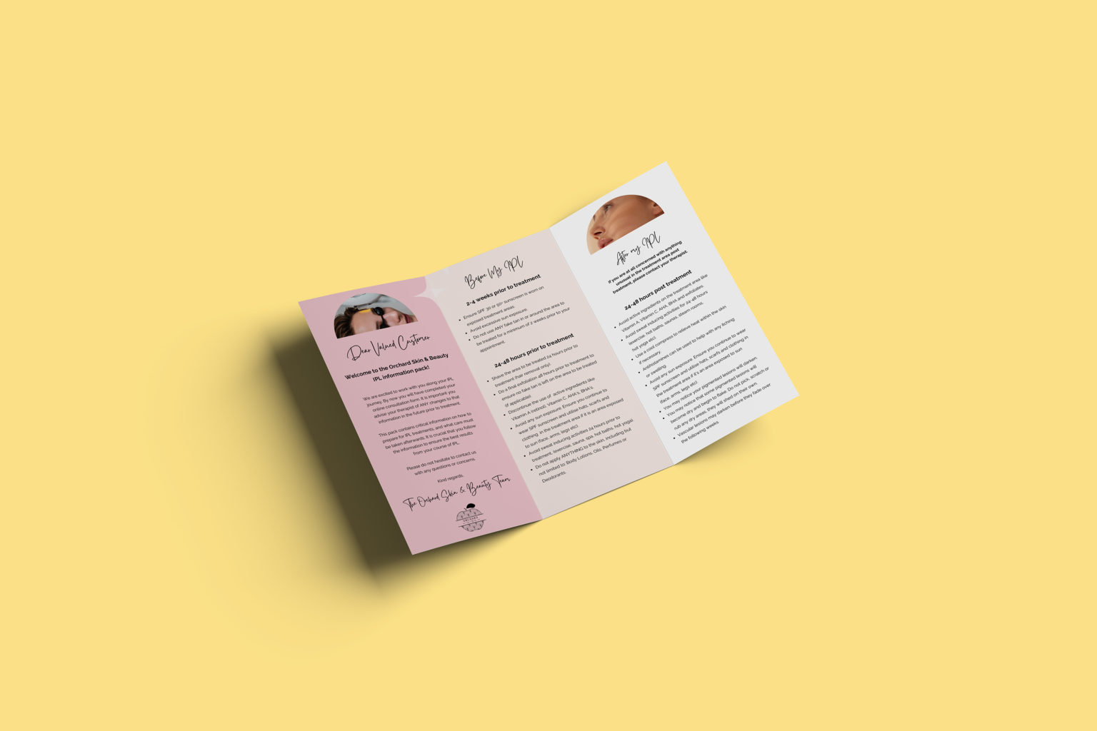 IPL skin brochure graphic design
